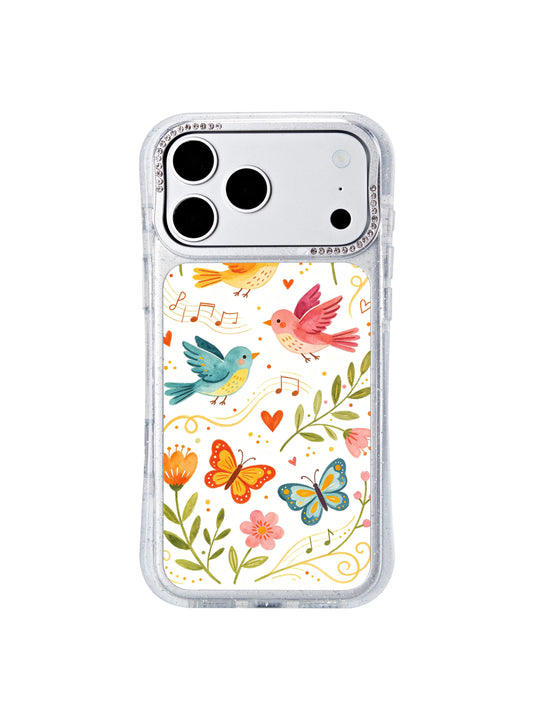 Three bird iPhone 17 Pro Case with colorful floral artwork