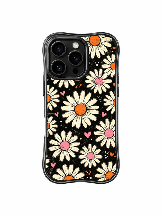 Cream Daisy Love Noise Wavy MagSafe iPhone 16 Pro Case PhoneCasing for iPhone 16 Pro case