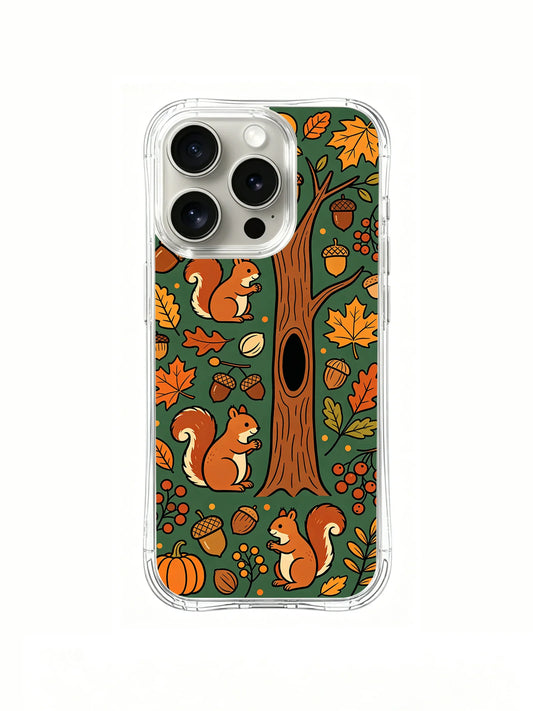 Squirrel Acorn Harvest iPhone 14 Pro case front view