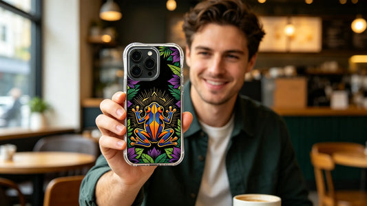 The Poison Dart Altar: Zara Maya’s Vibrant Dark Tropical Totem on a PhoneCasing iPhone 14 Pro Max Case