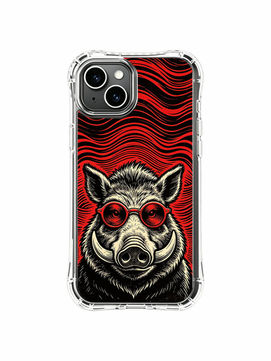 Unique iPhone 13 Case gift with aged paper festival boar art
