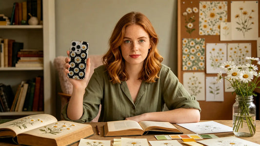 Daisy Vale iPhone 16 Pro Max casing with original floral artwork for aesthetic inspired retro daisy patterns, blog cover image