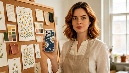Daisy Vale iPhone 16 Pro Max casing with original floral artwork for navy blue daisy calm days, blog cover image