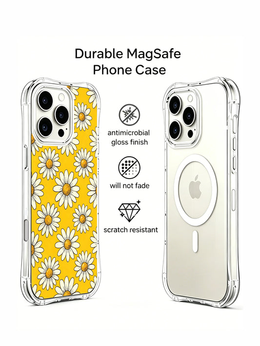 Sunflower yellow floral iPhone 16 Pro Max Case with daisy pattern