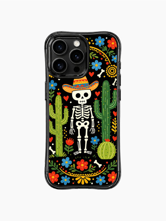 Western skeleton iPhone 16 Pro Max Case with cactus floral artwork