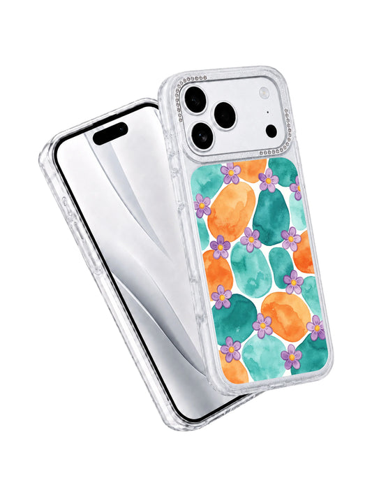 Purple floral iPhone 17 Pro Max Case with citrus drift color
