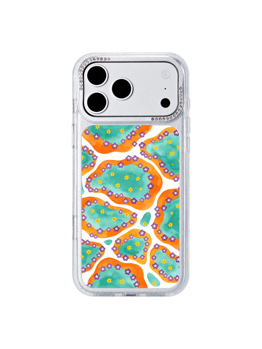 Violet star flower iPhone 17 Pro Max Case with yellow centers