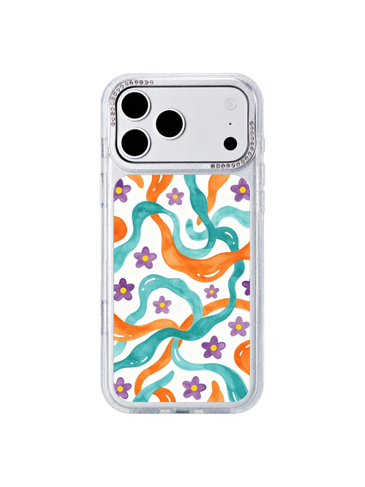 Warm tide symbol iPhone 17 Pro Max Case with orange turquoise art