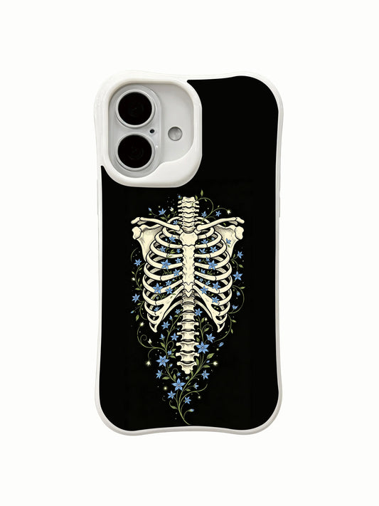 Old school tattoo starblossom iPhone 16 Case with black skeleton art