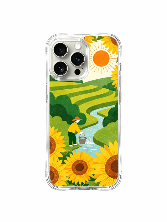 iPhone 15 Pro Max case with oasis and water artwork
