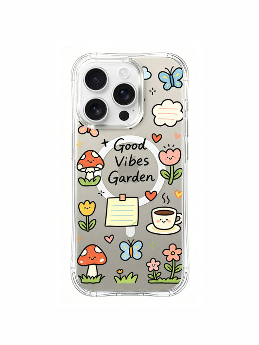 PhoneCasing Good Vibes Garden MagSafe iPhone 16 Pro Max Case | Sunny Charm Artist Series