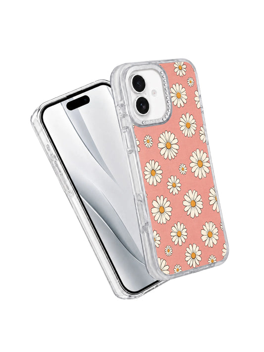 Retro Pink Daisy Dress iPhone 17 Pro Max Case | Vintage Soft Floral iPhone 17 Casing by Solea Meadow