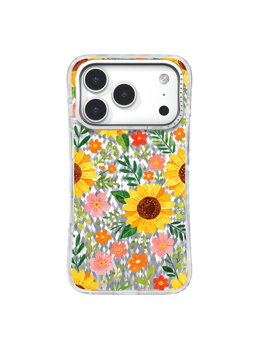 Sunflower Candy Field iPhone 17 Pro Case – Watercolor Art