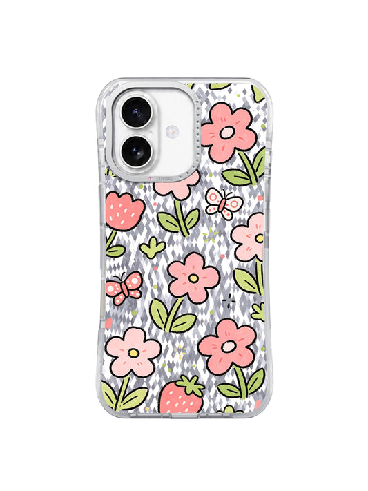 Sweet Strawberry Flower Party artwork gallery view 1 on an iPhone 17 case