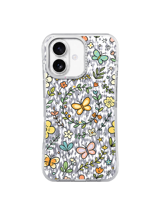 Butterfly Morning Garden artwork gallery view 1 on an iPhone 17 case