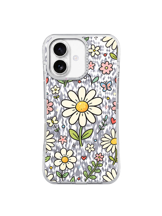 Pink Daisy Wonderland artwork gallery view 1 on an iPhone 17 case