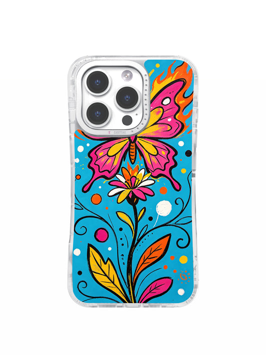 Abstract Butterfly Garden floral iPhone 15 Pro Max case front view