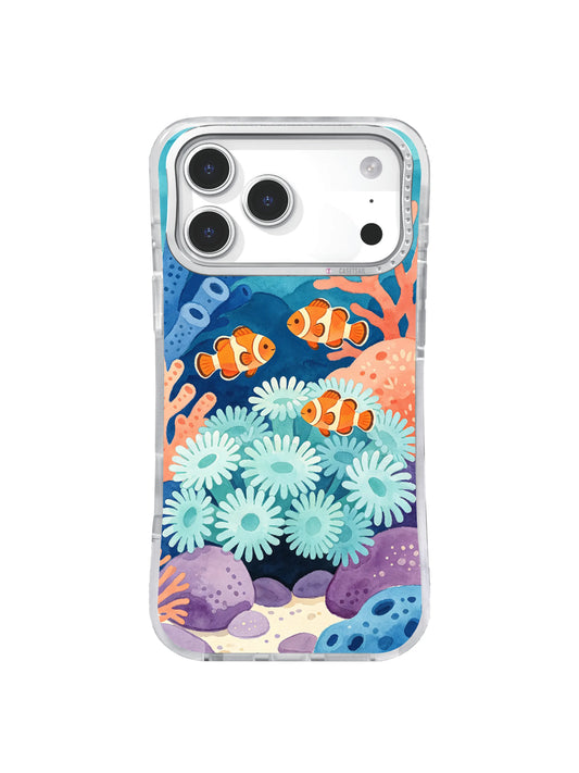 Anemone Home Reef clownfish coastal art iPhone case
