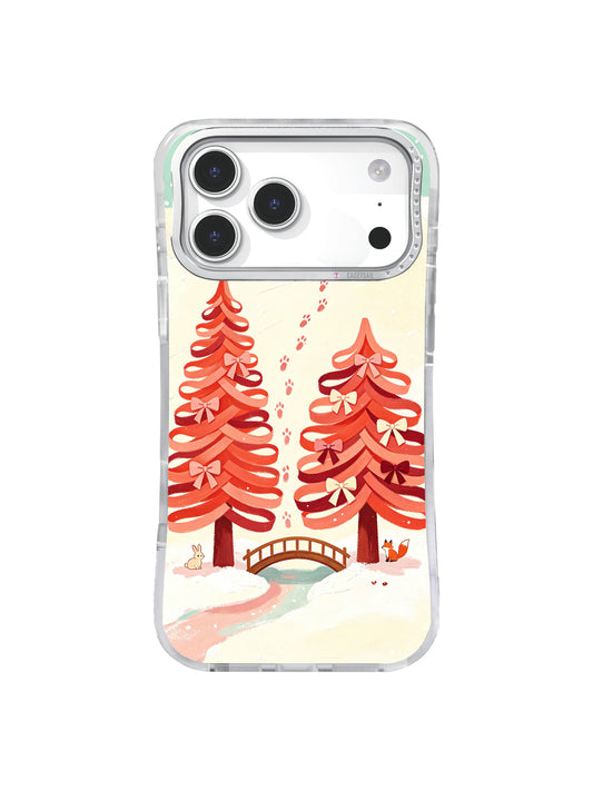 Coral Bridge Sisters winter folk art iPhone 17 Pro case by Mira Nordelle