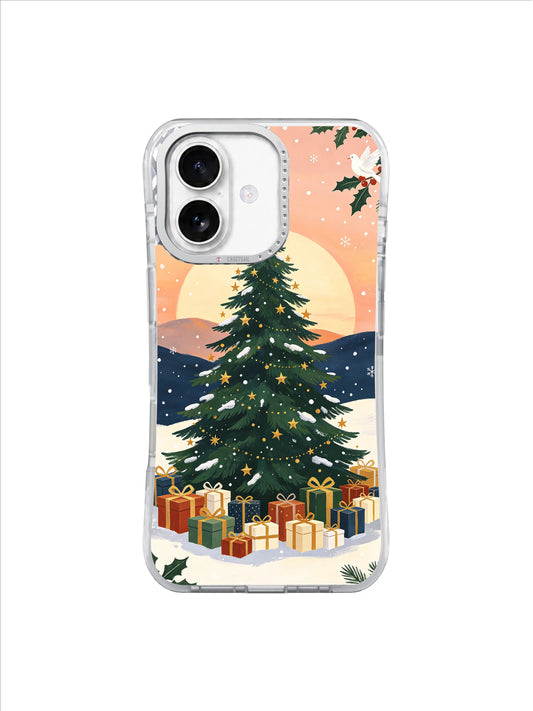 Dawn Gift Circle artwork on a clear iPhone 17 case
