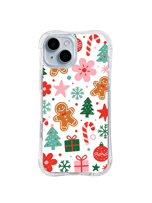 Candy Cane Christmas Garden iPhone 13 case featuring cute hand-drawn holiday art