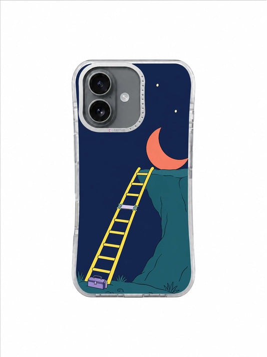 Reachable Coral Moon artwork on an iPhone 17 case by Mila Vardon