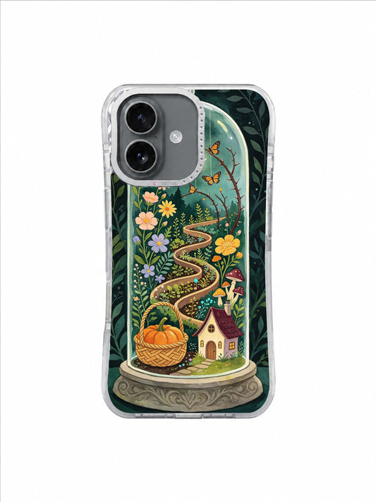 Moonflower Cottage Path botanical artwork on an iPhone case by Vesper Holloway
