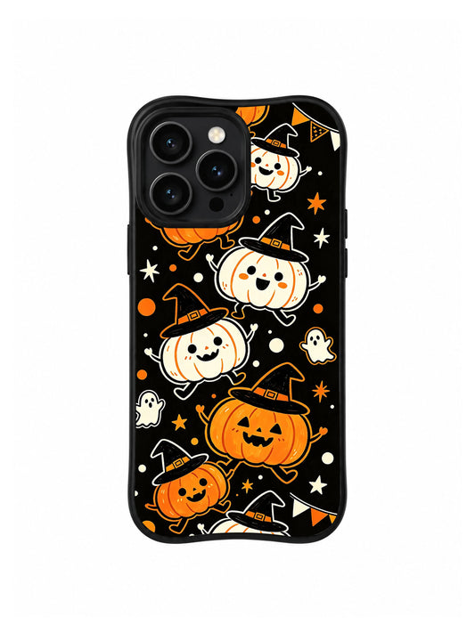 Rear artwork view of Witch Pumpkin Waltz phone case.