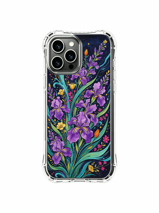PhoneCasing iPhone 16 Pro Max Case featuring Elias Nocturne's "Midnight Current" art, flowers flowing like water at night.