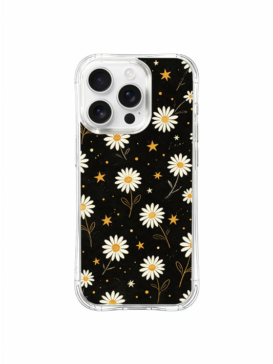 PhoneCasing iPhone 16 Pro Max Case featuring Gold Speck Daisies by Daisy Vale, flowers paired with tiny golden dots for a magical feel.