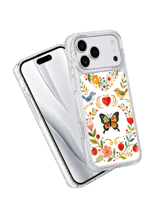 PhoneCasing officially licensed exclusive art iphone 17 pro Max case by Aurelia Finch, authentic Heart Wreath Flight design direct from the artist’s studio.