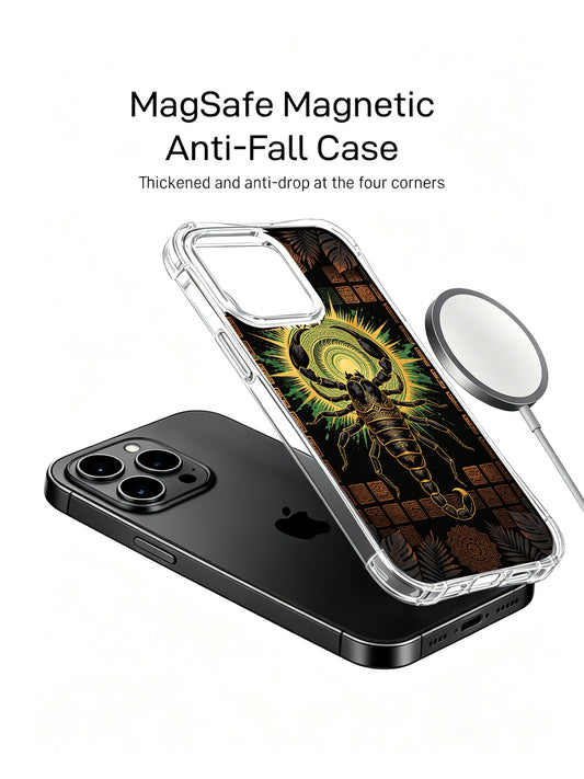 PhoneCasing iPhone 14 Plus Case with precision geometry scorpion pattern, scratch resistant stylish phone cover for elite modern women
