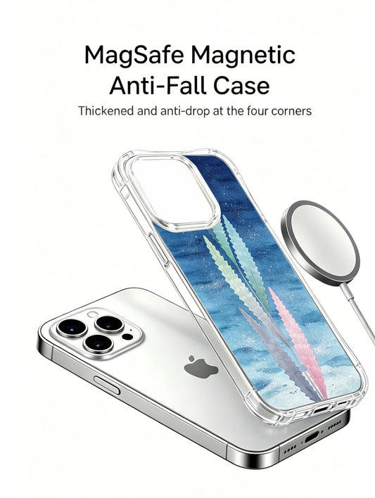 PhoneCasing iPhone 15 pro Case with watercolor seaweed art, a serene nature-inspired case crafted in California.