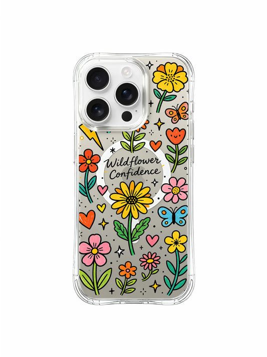 PhoneCasing iPhone 16 Pro Max MagSafe Case - Whimsical Floral Doodle, Anti-Fall Protection