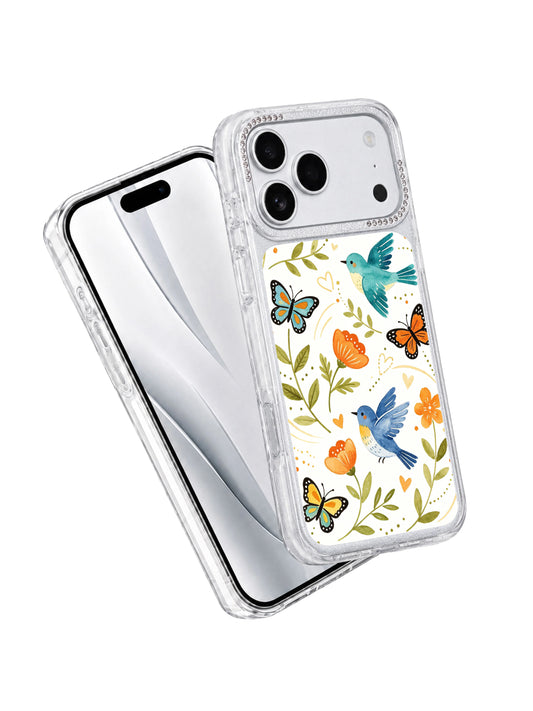 PhoneCasing officially licensed exclusive art iphone 17 pro Max case by Aurelia Finch, authentic Orange Blossom & Blue Wings design direct from the artist’s studio.