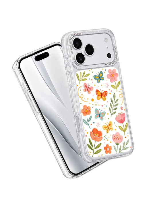 PhoneCasing romantic milestone gift iphone 17 pro Max casing, tiny red heart party flag accents woven through colorful confetti dotted trails, gentle songbird motifs perfect for celebration-loving couples.