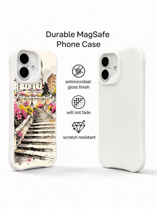 PhoneCasing Rome Spanish Steps iPhone 16 Case, premium artist-designed wearable art