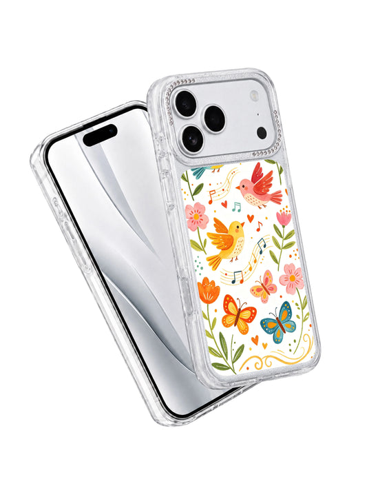 PhoneCasing officially licensed exclusive art iphone 17 pro Max case by Aurelia Finch, authentic Three Birds Spring Waltz design direct from the artist’s studio