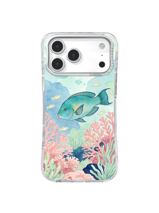 Pink Reef Morning parrotfish pastel coral iPhone case – Parrotfish Dawn Garden
