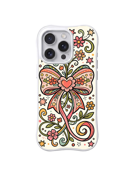 Ribbon Heart Garden iPhone 14 Pro case front view