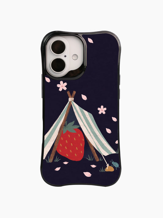 Strawberry Under Canvas iPhone 16 case by Elowen Bramble