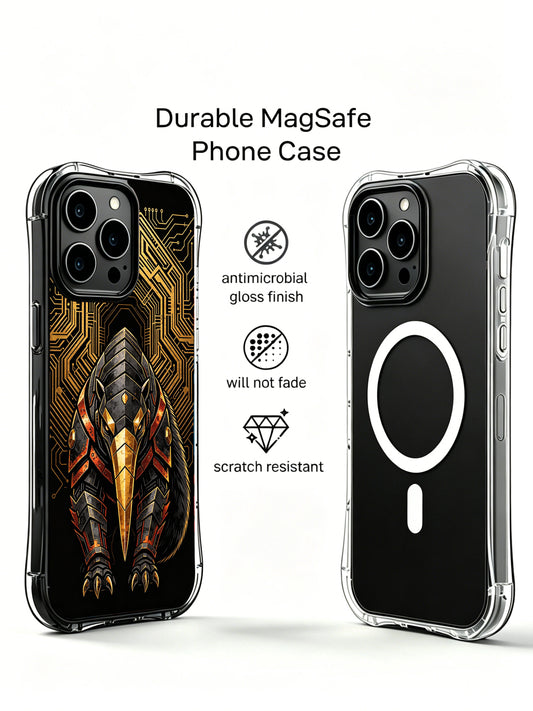 The Totemic Anteater PhoneCasing, unique mechanical anteater art iPhone 14 Plus Case, durable shockproof cover for iPhone 14 Plus users.