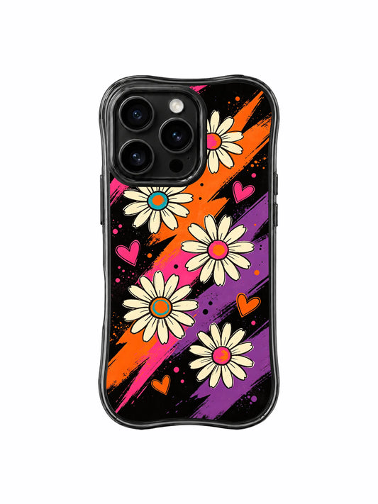 Velvet Wave Blossoms Wavy Black Wavy MagSafe iPhone 16 Pro Case PhoneCasing for iPhone 16 Pro case