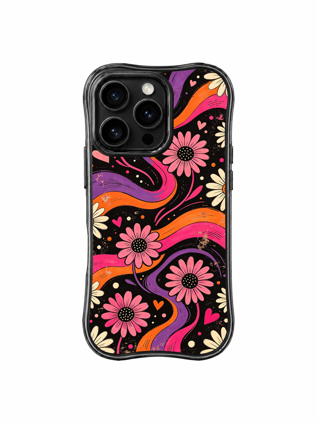 Tangerine Love Field Wavy Black Wavy MagSafe iPhone 16 Pro Case PhoneCasing for iPhone 16 Pro case