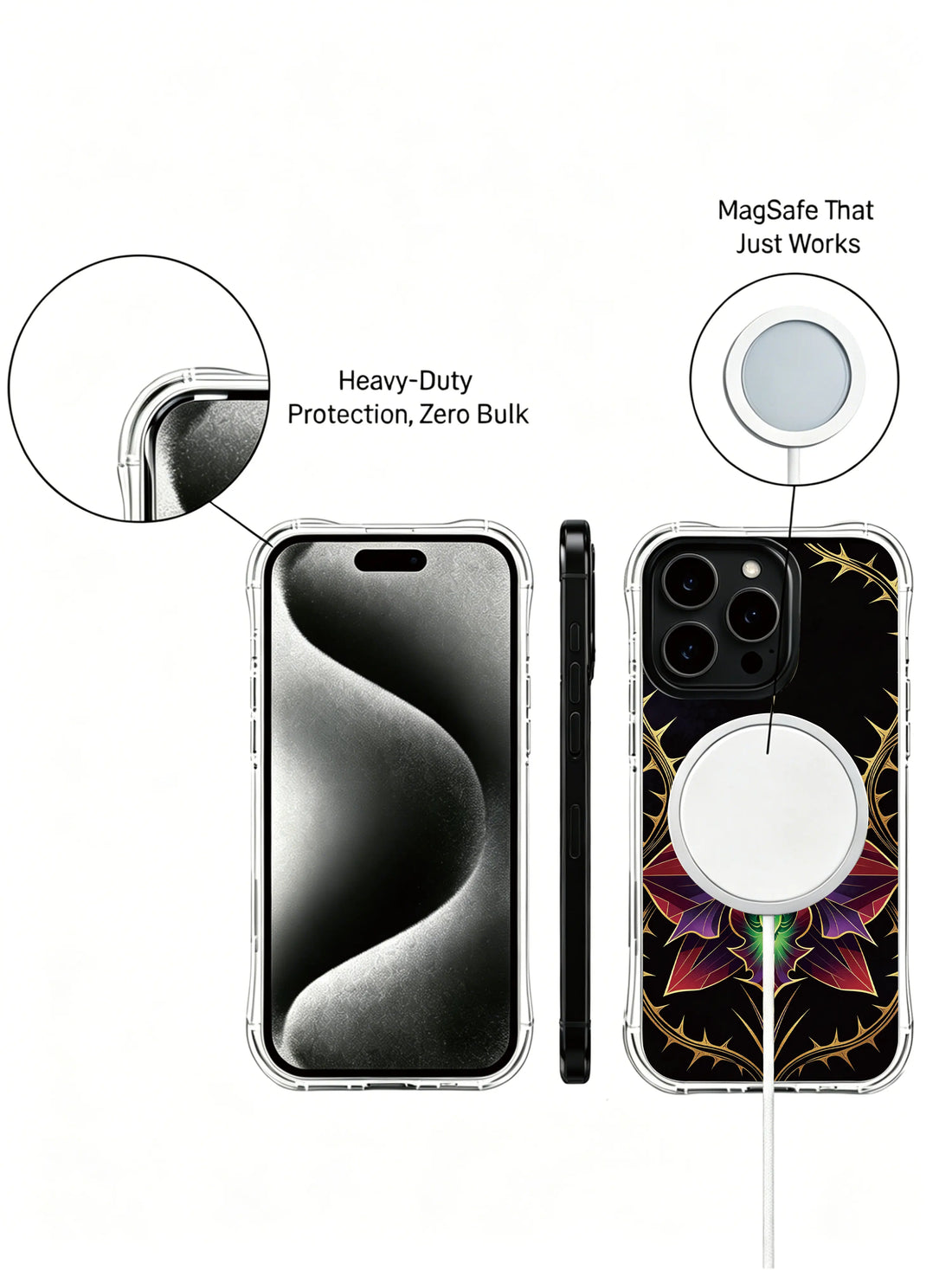 Unique iPhone 14 Plus Case Gift with Orchid Artwork