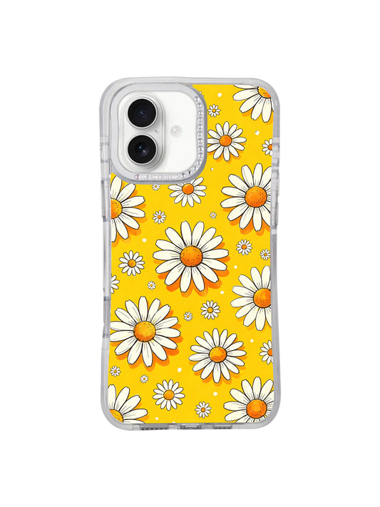 Sunny floral iPhone 17 Case with bouncing daisy artwork