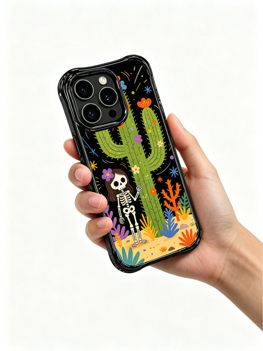 Aesthetic skeleton girl iPhone 16 Pro Max Case with desert bloom details