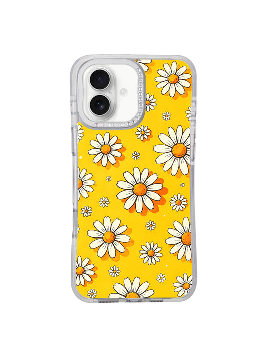 White daisy iPhone 17 Case with orange flower centers