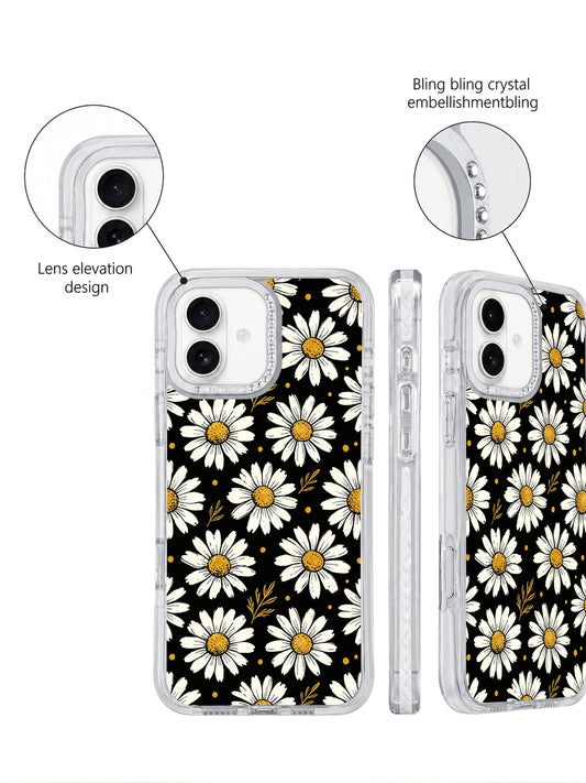 Dark bloom iPhone 17 Case with dotted floral style