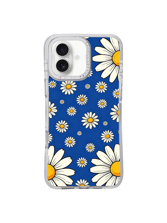 Floral iPhone 17 Case - Big Daisy Blue Field Art PhoneCasing for iPhone 17 case